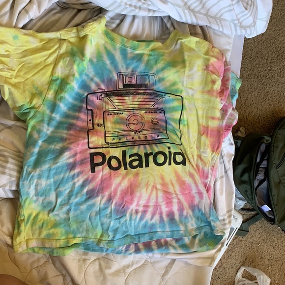 Trendy tie dye teen polaroid crop top size S-L - Picture 2 of 2